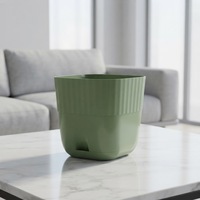Pot de fleurs en plastique respirant à arrosage automatique avec rayures verticales, style nordique, pour une utilisation en intérieur, à la maison ou sur le balcon