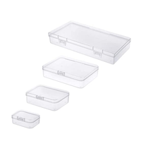 Boîtes de rangement en plastique transparent mini rectangulaires de haute qualité avec couvercles à charnières pour petits objets, bijoux