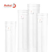 Sac filtrant en PTFE à fond renforcé avec col en acier inoxydable, sac filtrant pour dépoussiéreur avec fermeture à bande à pression
