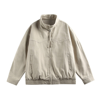 Veste de travail décontractée en coton à col montant, grande taille, tendance, style classique minimaliste, en toile, pour homme