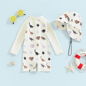 Conjunto <span class=keywords><strong>de</strong></span> Traje <span class=keywords><strong>de</strong></span> <span class=keywords><strong>Baño</strong></span> <span class=keywords><strong>de</strong></span> una Pieza con Cremallera y Estampado <span class=keywords><strong>de</strong></span> Animales <span class=keywords><strong>de</strong></span> Dibujos Animados para Bebé 2026, Traje <span class=keywords><strong>de</strong></span> Surf con Gorra a Juego - Product Image 2