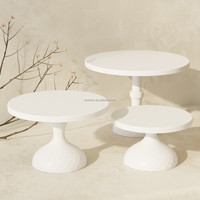 Nuevo Juego de Platos para Postre de Boda Moderno de Tres Piezas, Juego de Soportes para Pastel, Juego de Platos para Frutas para Fiestas y Bodas