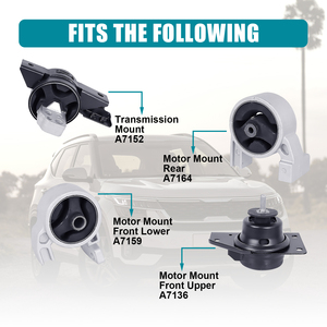 Ensemble de 4 supports moteur et transmission pour Hyundai Accent Kia <span class=keywords><strong>Rio</strong></span> Rio5 1.6L 2006-2011 A7136 A7152 A7159 A7164 – Pièce de rechange - Product Image 6