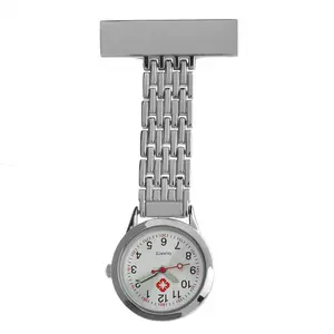 Ponteiro Luminoso Relógio Grande Mostrador do relógio de enfermeira Pendurado Importados Movimento Lettering Moda Peito Pin Médica Relógio de Bolso