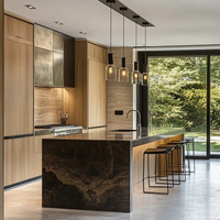 Ensemble d'armoires de cuisine modulaires personnalisées pour appartement cuisines modernes design écologique et ignifuge évier professionnel pour la maison