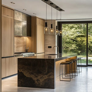 Модульный кухонный шкаф на заказ, набор гардероба для квартиры, современные кухни, экологически чистые, огнестойкие, профессиональные домашние раковины - Product Image 4