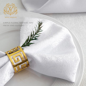 ผ้าเช็ดปากผ้าแจ็คการ์ดลวดลายทำจากโพลีเอสเตอร์สำหรับงานเลี้ยงอาหารค่ำงานแต่งงานงานตามสั่ง - Product Image 4