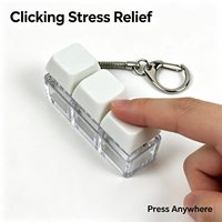 Gantungan Kunci Fidget Mini Ramah Lingkungan 3 Tombol Klik Mainan Pereda Stres Aman Tahan Lama Portabel Tombol Keyboard Anti Cemas