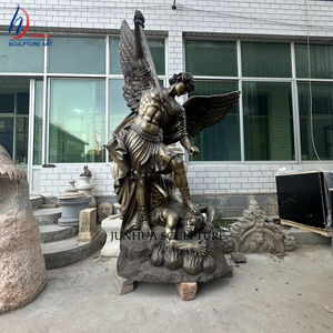 Statue grandeur nature en bronze d'archange religieux Saint Michel tue le diable Sculpture en bronze - Product Image 5