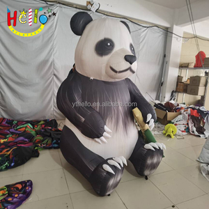 Tema Zoo palloncino animale mascotte orso Panda gonfiabile gigante con bambù - Product Image 3