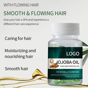 Huile de jojoba biologique naturelle à vente chaude personnalisée, huile essentielle de menthe poivrée, acide hyaluronique, 50 capsules de sérum réparateur pour cheveux, vitamines pour cheveux - Product Image 3