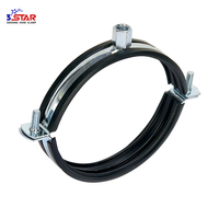 Ensemble de colliers de serrage isolés pour tuyaux de CVC, colliers de serrage pour tuyaux de CVC, anneaux en métal fendus doublés de caoutchouc