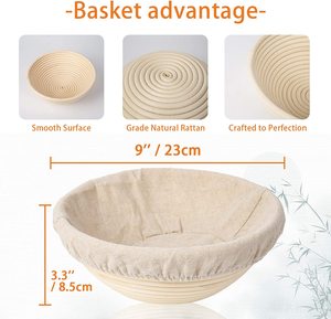 Cesta redonda de mimbre <span class=keywords><strong>para</strong></span> <span class=keywords><strong>pan</strong></span> artesanal, cesta de prueba con forro de lino de tela, venta al por mayor - Product Image 5