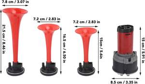 Kit de bocina de aire musical de 3 vías ABS 12V 125dB con manguera de compresor de aire para camión/tren/barco/coche - Product Image 2