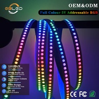 WS2812B 144LEDs/M DC5V RGB Addressable LED Strip Dream Color Bias Lighting for TV Backlight Home Theater Monitor OEM Factory