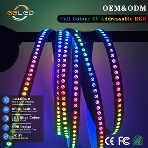 Fita de LED Endereçável WS2812B 144 LEDs/M DC5V RGB com Iluminação de Fundo Dream Color para TV, Home Theater e Monitor - Direto da Fábrica OEM - Product Image 1