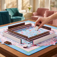 160 pièces de Mahjong américain en acrylique, motif écaille de tortue, avec supports transparents