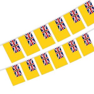 Niue National Country <b>Flag</b> Polyester Fabric String <b>Flag</b> for Birthday Party Festival Decoration Display Accessory - Product Image 1