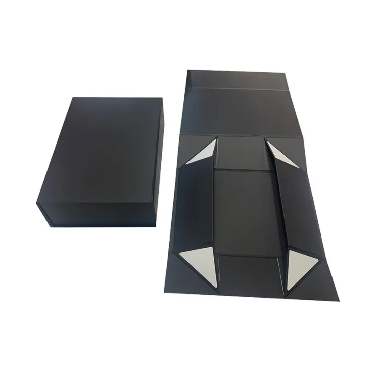 Scatole pieghevoli d'imballaggio di carta pieghevoli poco profonde nere A5 personalizzate
