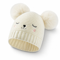 Bonnet d'hiver en crochet pour enfants - Bonnet tricoté à pompon pour bébé, chaud et réglable, idéal pour les voyages