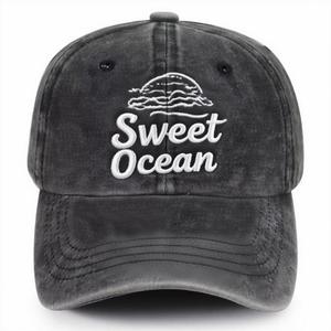 Casquette de baseball vintage noire ajustable et personnalisable en sergé, 100 % coton de haute qualité, non structurée, à six panneaux, avec motif brodé - Product Image 1