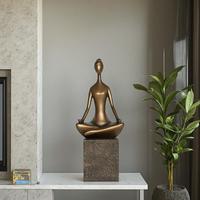Sculpture de yoga en polyrésine durable, faite à la main, style nordique, Wesmo, décoration d'art déco, serre-livres pour salon, bureau, décoration de la maison