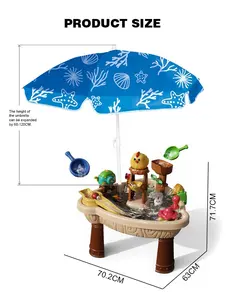Mainan Ukuran Besar Musim Panas Luar Ruangan/Dalam Ruangan Meja Pasir Mainan Air Meja Pantai untuk Anak-anak dengan Payung Kerai