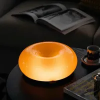 Lampe LED intelligente en forme de donut, verre orange, lumière d'ambiance nocturne, WiFi, RGB, intensité réglable, lampe de table, décoration intérieure, compatible avec HomeKit