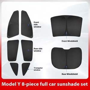 8 Pcs a Set Front Windshield <b>Shade</b> Mesh Privacy Curtain Heat Insulation Foldable Single Color for Model Y - Product Image 5