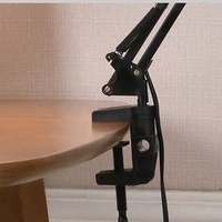 Lampe de table en métal E27 avec base et pince