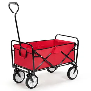 ECO1011 Collapsible Wagon Cart Red Collapsible Outdoor Wagon 8kg Light Utility Wagon Collapsible