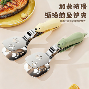 2026 Wholesale Creative <b>Cute</b> Polar <b>Bear</b> Handle Food Tongs Stainless Steel Cat Paw Spatula Tong Multi Functional Kitchen Serving - Product Image 2