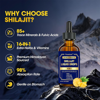 Rosebest Custom 16-en-1 Sans Sucre Végétalien Formule 100% Naturelle à Base de Plantes Résine de Shilajit Liquide Gouttes Orales Boisson Énergisante Compléments Alimentaires