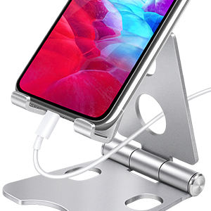 回転式電話スタンド折りたたみ式調節可能なスマートフォンスタンドホルダー360タブレットサポートデスクトップメタル携帯電話スタンドピンク - Product Image 2