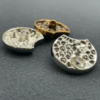 Boutons en métal incrustés de strass pour la mode, dorés et argentés, motif écaille de tortue, accessoire de couture pour vêtements, vente en gros