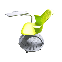 Chaise de formation pour étudiants célibataires de réunion de bureau administratif en gros avec porte-gobelet et tablette pivotante à 360 degrés