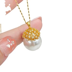 31174DIY Accesorios de Perlas, Colgante de Plata de Ley S925 con Cuentas Redondas de 13-18 mm, Base Vacía para Colgante de Oro y Plata - Product Image 5