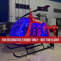 Modèle d'hélicoptère de simulation professionnel à l'échelle 1:1 avec éclairage d'ambiance LED pour exposition commerciale, avion de simulation