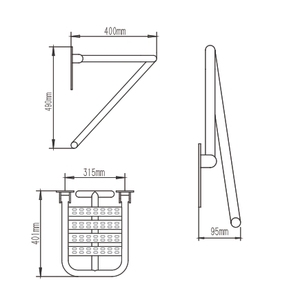 Asiento de Ducha Plegable de Acero Inoxidable <span class=keywords><strong>para</strong></span> Baño, Montado en la Pared, Asiento de Ducha de Seguridad <span class=keywords><strong>para</strong></span> Discapacitados - Product Image 5