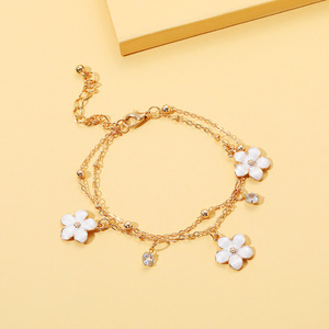 Bracciale regolabile gioielli per bambini e donne alla moda classico placcato <span class=keywords><strong>oro</strong></span> lega catena bracciale a catena fiore - Product Image 3