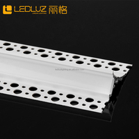 Profilé LED en aluminium encastré ALP128-R, vente chaude, pour plâtre, gypse, cloison sèche, éclairage en provenance du mur jusqu'au plafond