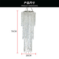 Lustre en fer romantique lumières de mariage acrylique Long lustre perlé fête de mariage maison hôtel éclairage lampe