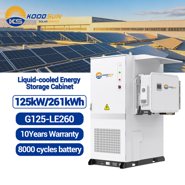 261kWh ESS Liquid Cooling System With Deye 100kW 125kW Hybrid Inverter and Solar Panels Solution
