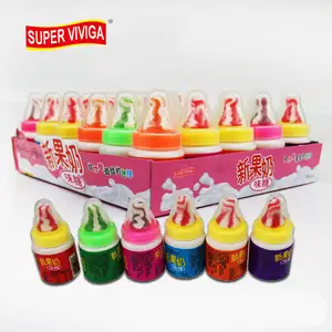 Baby Fles Pops Vormige Snoep Halal Vegan Flopito Lollipop Gummy Zure Jelly Snoepjes Melk Flessen Speelgoed Zoetwaren