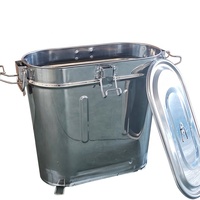 Seau à glace en acier inoxydable isolé sous vide de grande capacité personnalisé direct d'usine avec couvercle