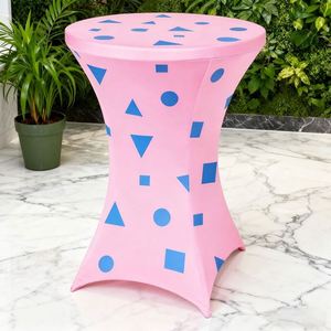 Custom Printed <b>Round</b> Cocktail <b>Table</b> <b>Cover</b> Wholesale Spandex Bar <b>Table</b> Cloths - Product Image 2