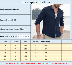 Il puro cotone da uomo estivo impedisce il crogiolo In camicia Casual Vintage Slim Shirt In cotone e lino a maniche lunghe - Product Image 6