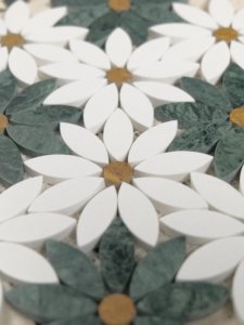 Carreaux <span class=keywords><strong>de</strong></span> mosaïque <span class=keywords><strong>de</strong></span> fleurs <span class=keywords><strong>de</strong></span> marbre blanc mat carreaux décoratifs muraux intérieurs pour piscine salon <span class=keywords><strong>salle</strong></span> à manger école hall villa application - Product Image 4