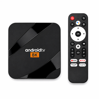 Boîtier TV intelligent Android Ultra HD 8K avec commande vocale Bluetooth