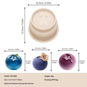 Molde de silicona esférico 3D, molde de silicona para fondant, molde para barra de chocolate, moldes de silicona para decoración, molde para pastel de mousse - Product Image 6